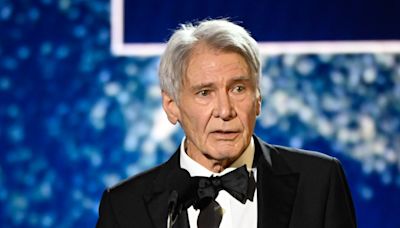 Harrison Ford chokes back tears as he makes emotional speech during Disney Legend's Award