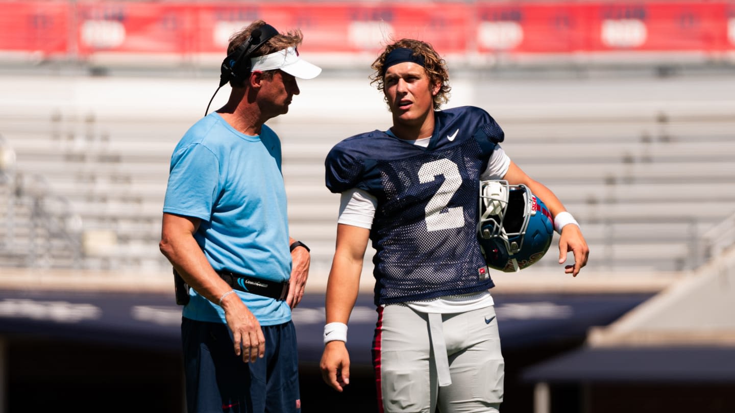 LOOK: Ole Miss Holds First Scrimmage of Fall Camp in Vaught-Hemingway Stadium