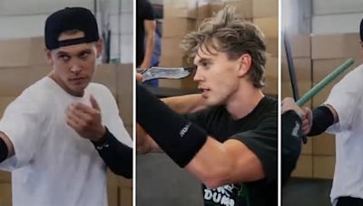 "Save me, Austin Butler combat training footage, save me."