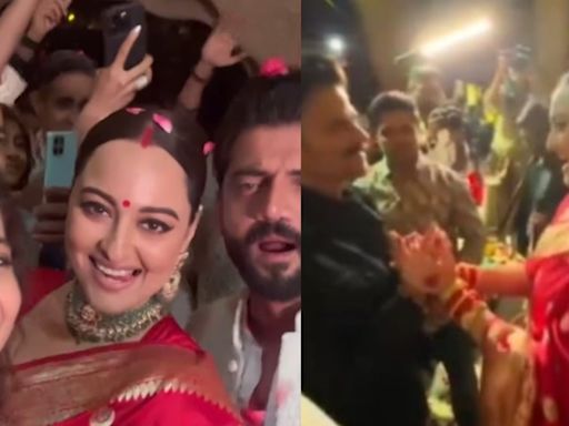 Newlyweds Sonakshi Sinha, Zaheer Iqbal’s first dance on ‘Afreen Afreen’ goes viral, match steps with Kajol and Anil Kapoor