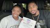 Simone Biles and her fiance Jonathan Owens show off marriage license ahead of big day