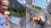 World champion diver ignores 'no women' sign on extreme water slide and goes down it anyway