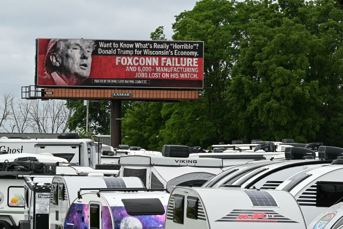 Trump news live: Biden trolls Trump ahead of Wisconsin rally with ‘Foxconn Con’ billboard highlighting job losses