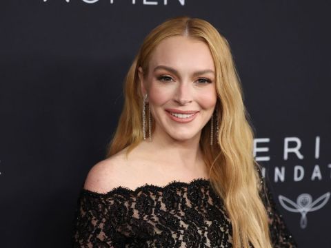 Lindsay Lohan Rocks Old Hollywood Glam in Sheer Balenciaga Gown