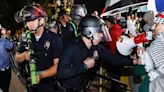 Police at UCLA face off against left-wing mob, fortified encampment as campus anti-Israel protests escalate