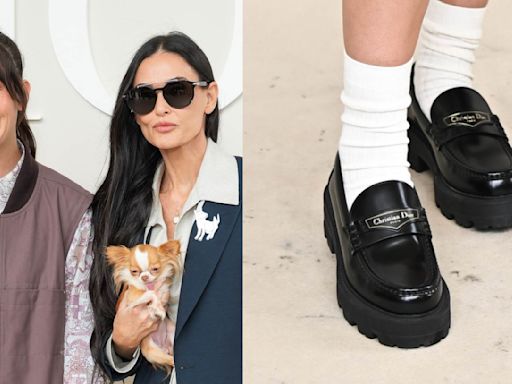 Scout LaRue Willis Keeps it Classic in Black Platform Loafers at Dior Men’s Spring/Summer 2025 Show With Mother Demi Moore