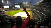 Padres-Braves game postponed by rain, lighting with doubleheader scheduled for Monday