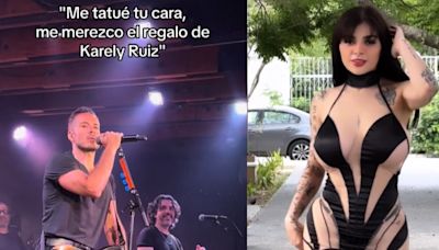 Fan le pide a José Madero "el regalo de Karely Ruiz" por tatuarse su cara