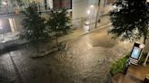 See how Wednesday night’s rain storms flooded the West 7th corridor in Fort Worth