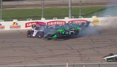 IndyCar: Agustín Canapino, fuerte accidente y abandono en Iowa