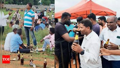 Watch: Liquor flows at event to celebrate Karnataka BJP candidate's LS win | Bengaluru News - Times of India