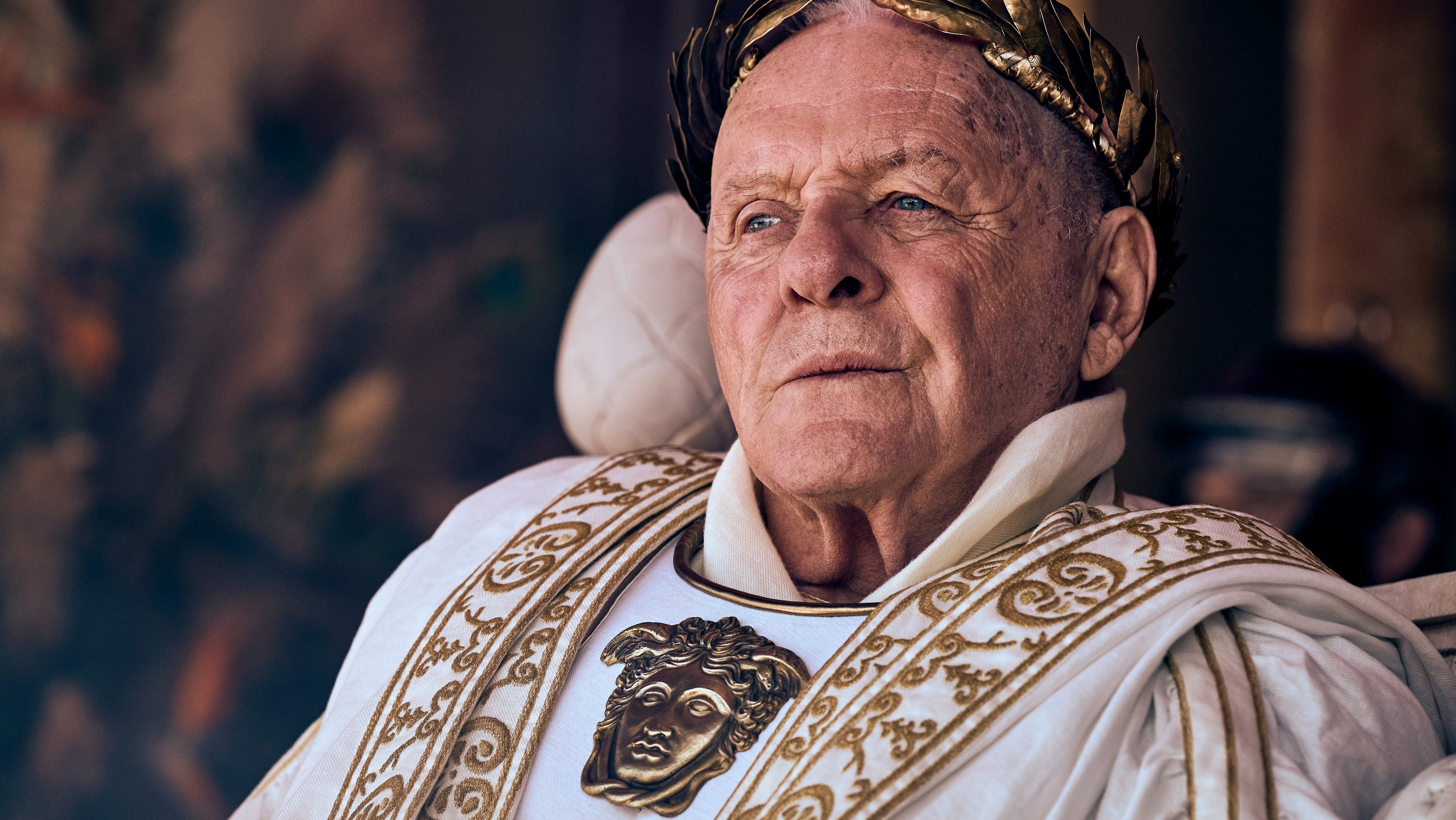 Anthony Hopkins makes Roman emperor decree on 'Those About to Die' first day: 'Silence!'