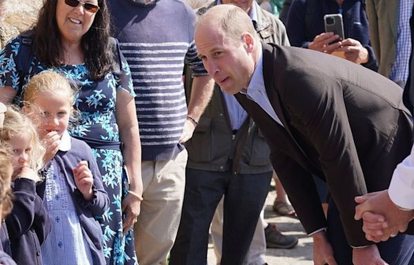 Kate 'doing well', says Prince William on Cornwall visit