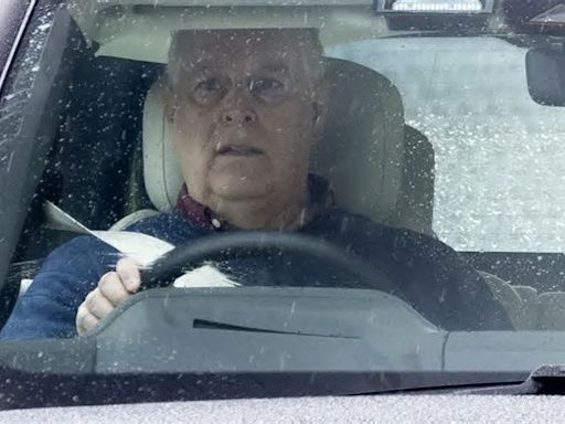 Prince Andrew looks miserable as he drives through Windsor amid fears he’ll be evicted from ‘crumbling’ Royal Lodge home