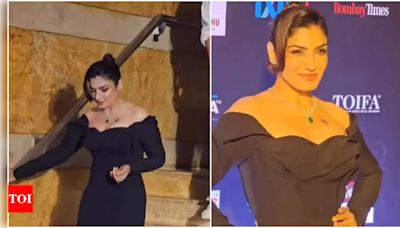 TOIFA OTT Awards 2023: Raveena Tandon grab eyeballs as she channels her inner Madonna in a stunning black gown on the red carpet - WATCH | Hindi Movie News - Times of India