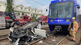 Car flips after MAX collision in Portland; driver sustains serious injuries