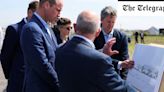 Prince of Wales plays volleyball during Cornish beach visit