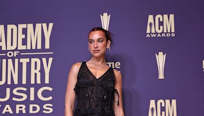 Dua Lipa Wore Two Totally Different transparent Gowns to the ACM Awards