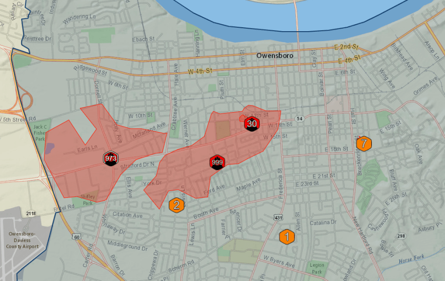 Over 2,000 people without power in Owensboro after storm