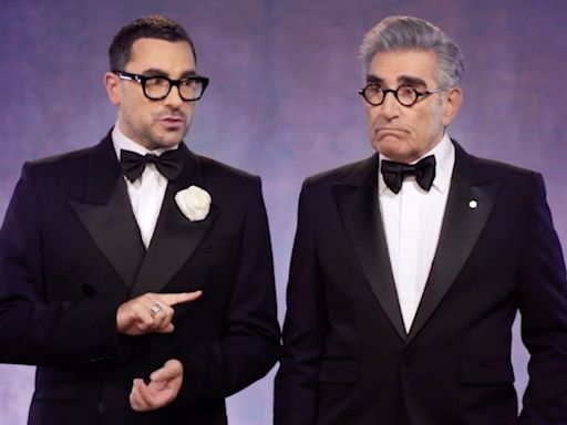 Emmys 2024 Co-Hosts Dan Levy & Eugene Levy Joke About Eyebrows In First Promo