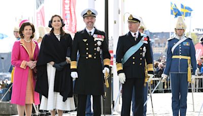 Danish King Frederik and his Australian-born wife visit Sweden on their first official trip abroad