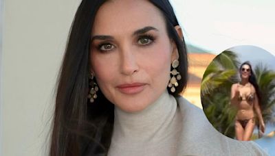 VIDEO: Demi Moore vacaciona en playa de México con sus hijas y presume su figura en bikini