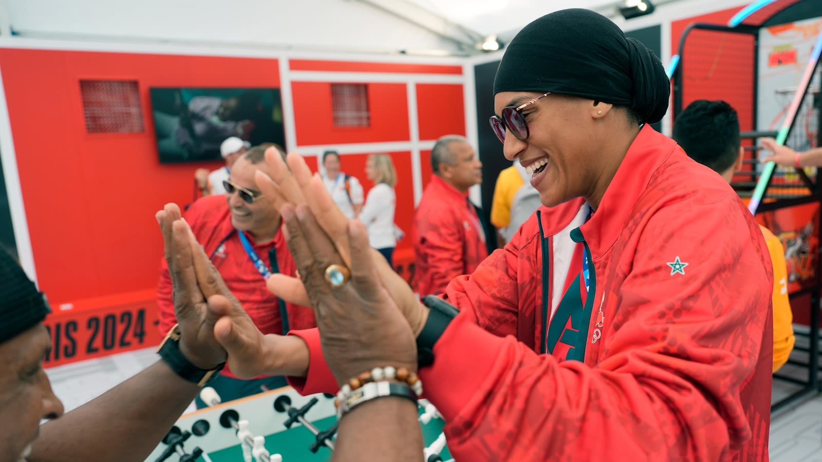 Athletes enjoying their first days at the giant Olympic village ahead of the Paris Games