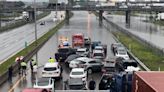 Record-breaking rainfall wreaks havoc on Montreal roads