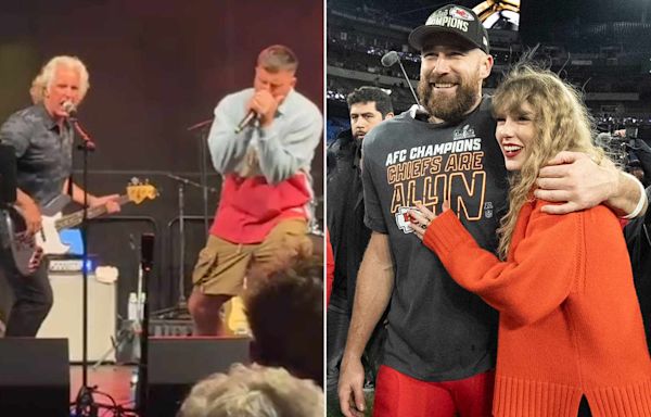 Travis Kelce Says ‘Taylor, This Is for You' as He Takes Home Karaoke Award After Belting Out Whitesnake