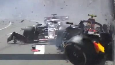 Watch: Sergio Perez’s Red Bull a mangled wreck after spectacular crash at Monaco Grand Prix