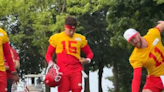 Carson Wentz avoided an injury walking to Chiefs camp and Patrick Mahomes wouldn't let him hear the end of it