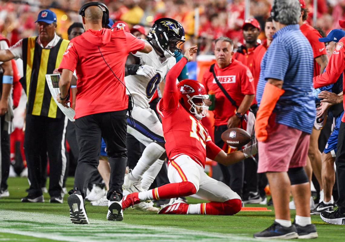 NFL fines Chiefs, Peyton Hendershot for sideline incident involving Ravens linebacker