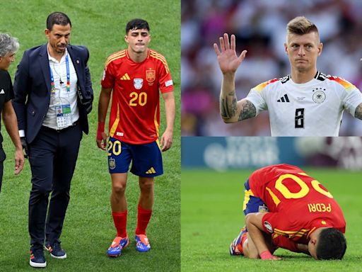 Pedri responds to Toni Kroos after Euro 2024-ending tackle – with injured Barcelona star vowing to ‘stay’ in Spain camp as chief cheerleader | Goal.com English Bahrain