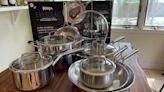 We love this stainless-steel cookware set for its top-notch performance and reasonable price tag