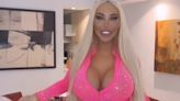 Jessica Alves puts on a VERY busty display in a semi-sheer pink outfit