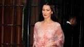 Bella Hadid Looks Like a Watercolor Painting In Sheer Vintage Couture