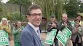 Green co-leader celebrates MP win with town visit