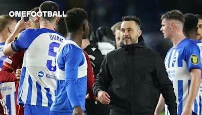 Roberto De Zerbi shoves Roma team manager Valerio Cardini during Europa League return leg