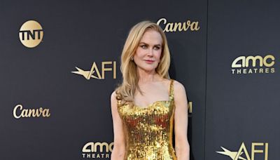 Nicole Kidman Wears a Gold Sequin Gown to Accept the AFI Life Achievement Award