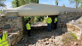 Wind turbine blades repurposed into bridges