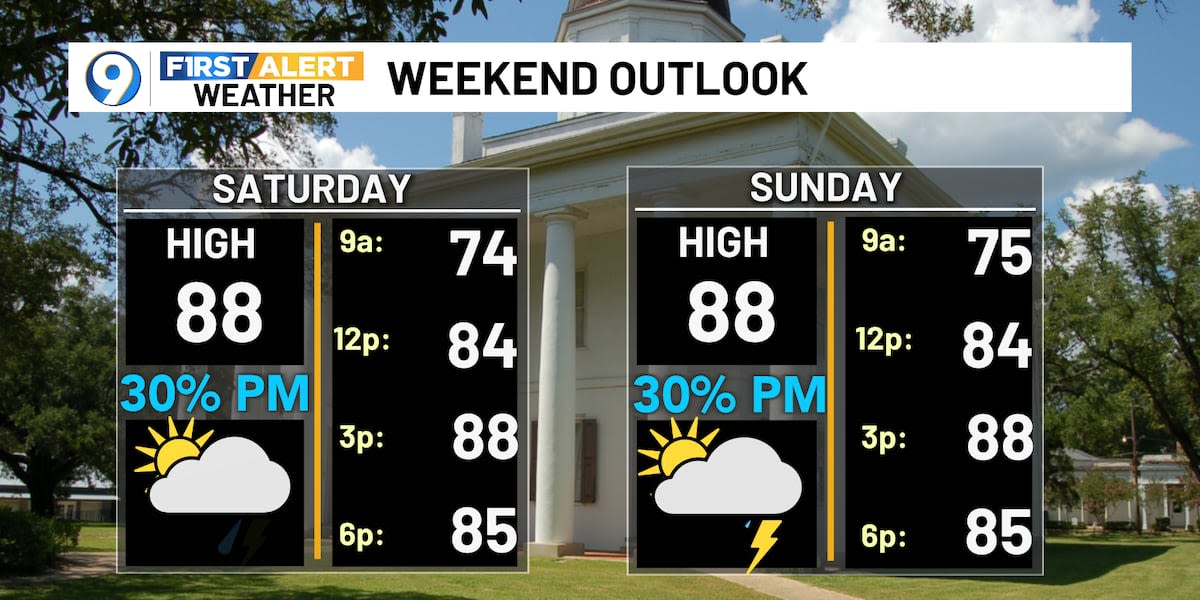 Small, afternoon rain chances this weekend