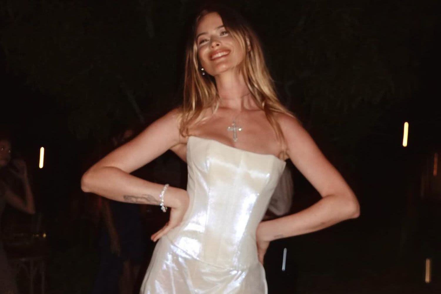 Behati Prinsloo Wore an Iridescent '90s Corset Gown to Her 10-Year Wedding Anniversary Bash with Adam Levine