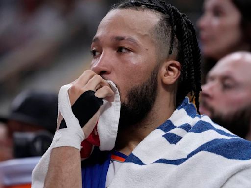 Jalen Brunson leaves Game 7 of the Eastern Conference semifinals with a broken left hand