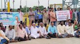 Public representatives, locals stage protest for removal of toll gate on Vizianagaram-Visakhapatnam route