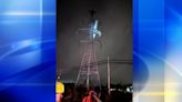 Plane suspended 100 feet in air after crashing into power lines