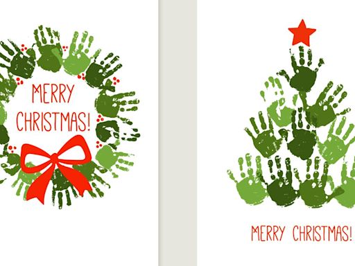 Make a cute handprint Christmas card