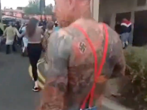 Man with swastika tattoo at Sunderland riots praised by far right protester for ‘pure British’ body art
