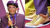 A pair of gold Nikes found in a shelter donation bin sold for $50,800. They were designed for Spike Lee to wear to the Oscars.
