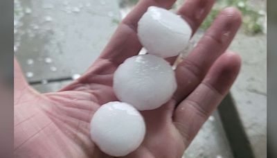 Baseball-sized hail fell in this city on Thursday