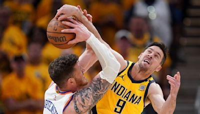 NBA playoffs: Pacers blow out Knicks in Game 7 as Jalen Brunson leaves game with fractured hand